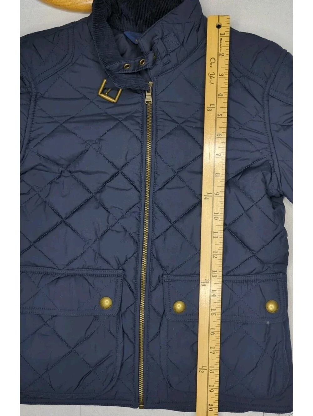 POLO RALPH LAUREN Quilted Jacket Girls Kid Medium 8-10 Navy Equestrian Barn Coat